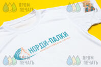 Белые футболки с надписью «Норди-Палки»
