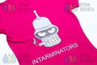Розовые женские футболки с изображением «INTARMINATORS»