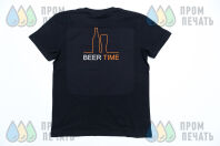 Черные футболки с логотипом «BEER TIME»