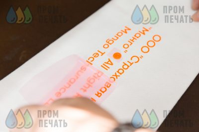 Пример работ №16. Печать надписей на худи